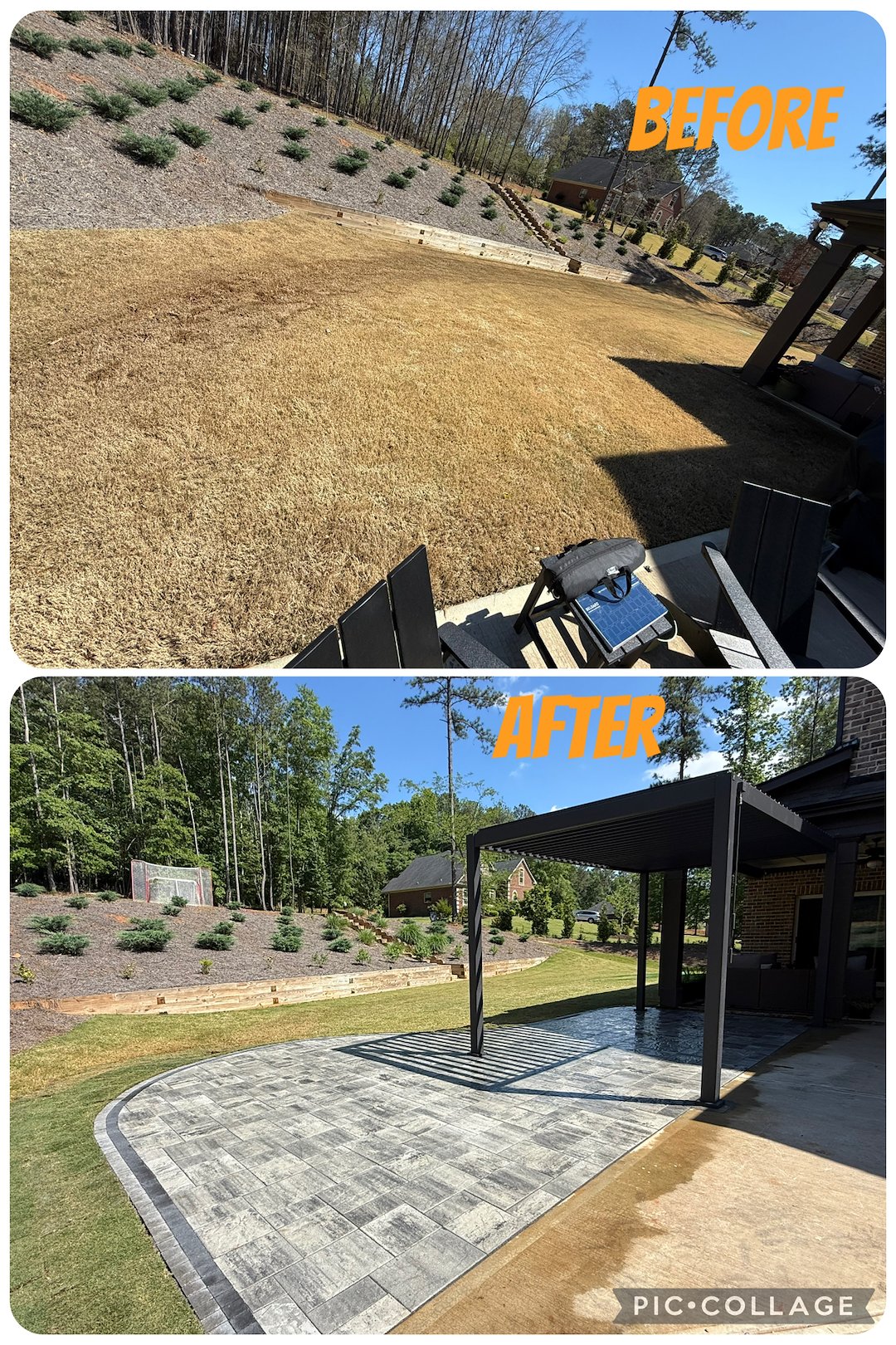 Custom Paver Patio Installation with Pergola in Bishop Ga